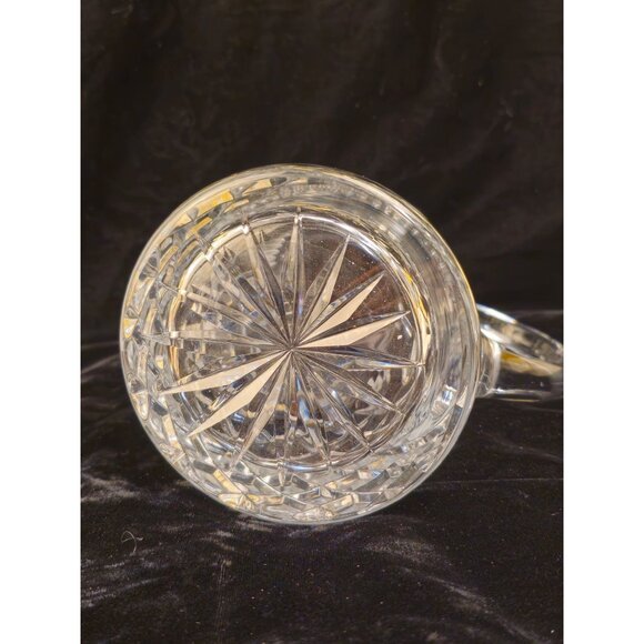 Vintage Clear Cut Glass Pitcher With Handle & Spout - Diamond & Vertical Pattern - Picture 9 of 9